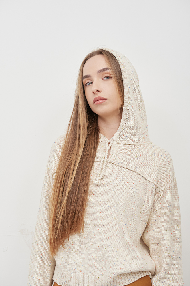 Худі бавовна айворі твід в'язане (СВ 67)